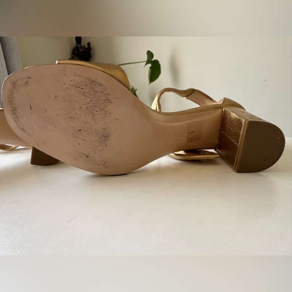 Festa Made in Italy Block Sandal Shoes Open Toes in Gold Size EU 37 1/2 - Picture 15 of 16